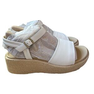 ABEO Solstice Buckle White Platform Sandals NWT Size 7.5